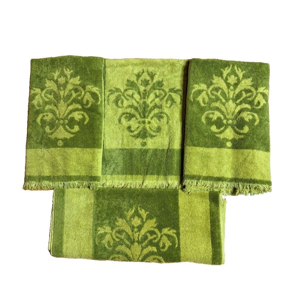 Vintage Fieldcrest Sculpted Imperial Collection 4 Hand Towels